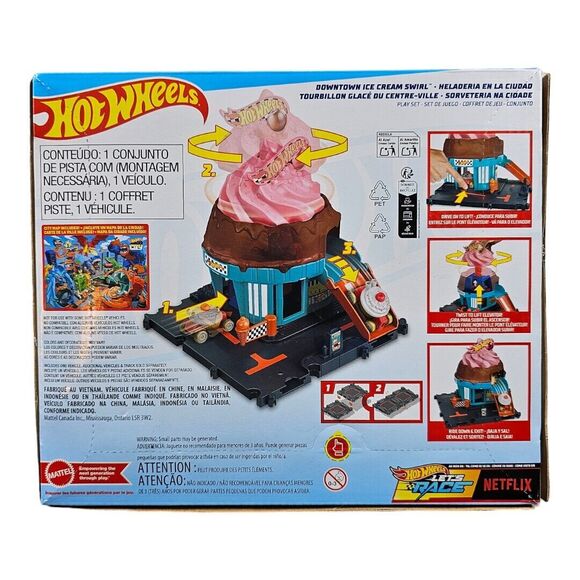Hot Wheels City Downtown Ice Cream Swirl Includes 1 Car / Connect Expand Create - Picture 2 of 6